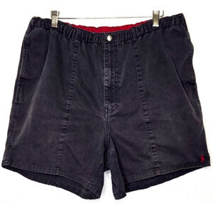 Vintage Polo Ralph Lauren Mens Chino Shorts Large Gray Blue Cotton Elastic Waist